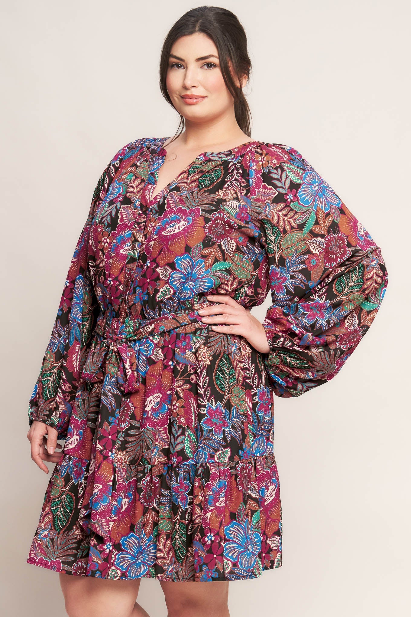 FLORAL BLISS WOVEN MINI DRESS Flying Tomato